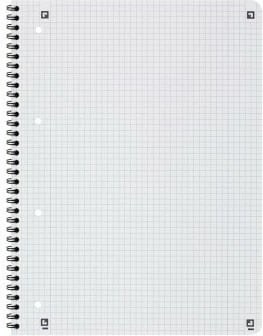 Fletore spirale Oxford TOUCH A4+, 160 fletë, 90g, katrorë, e zezë/gri