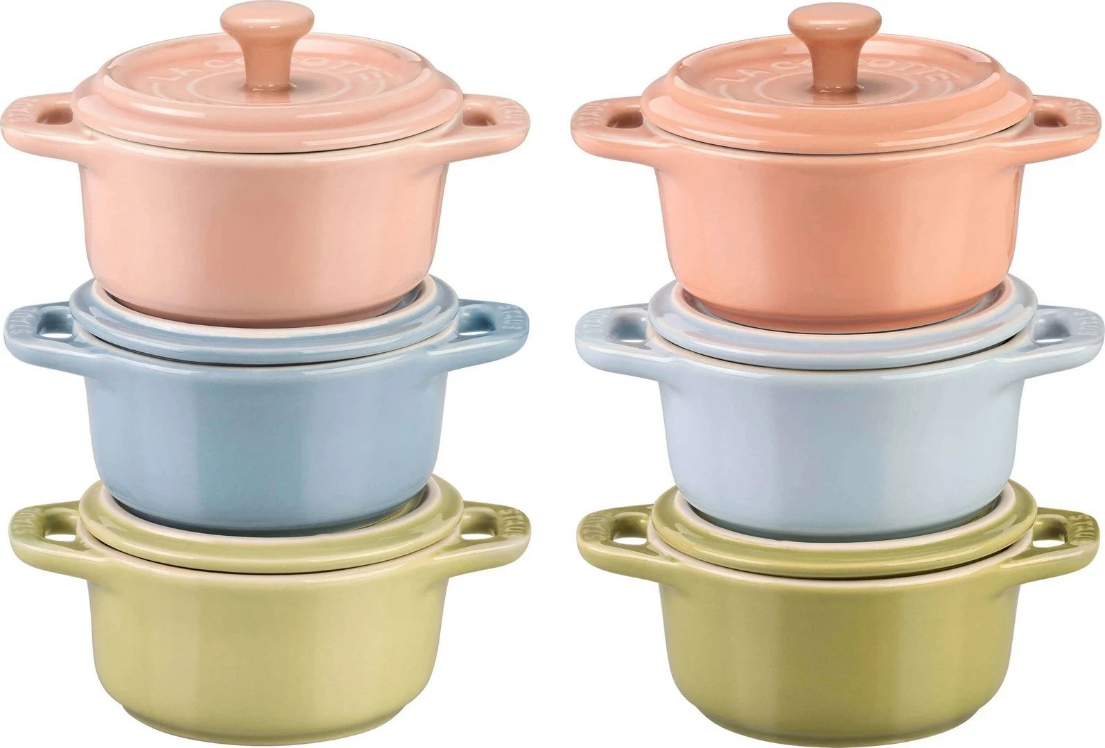 Set mini tenxhere qeramike STAUB 1029320, 6 copë, 10 cm, shumëngjyrëshe