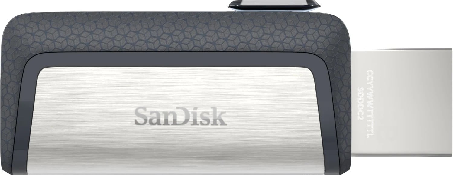 USB flash drive SanDisk Ultra Dual Drive USB Type-C 32 GB, e zezë, argjendtë