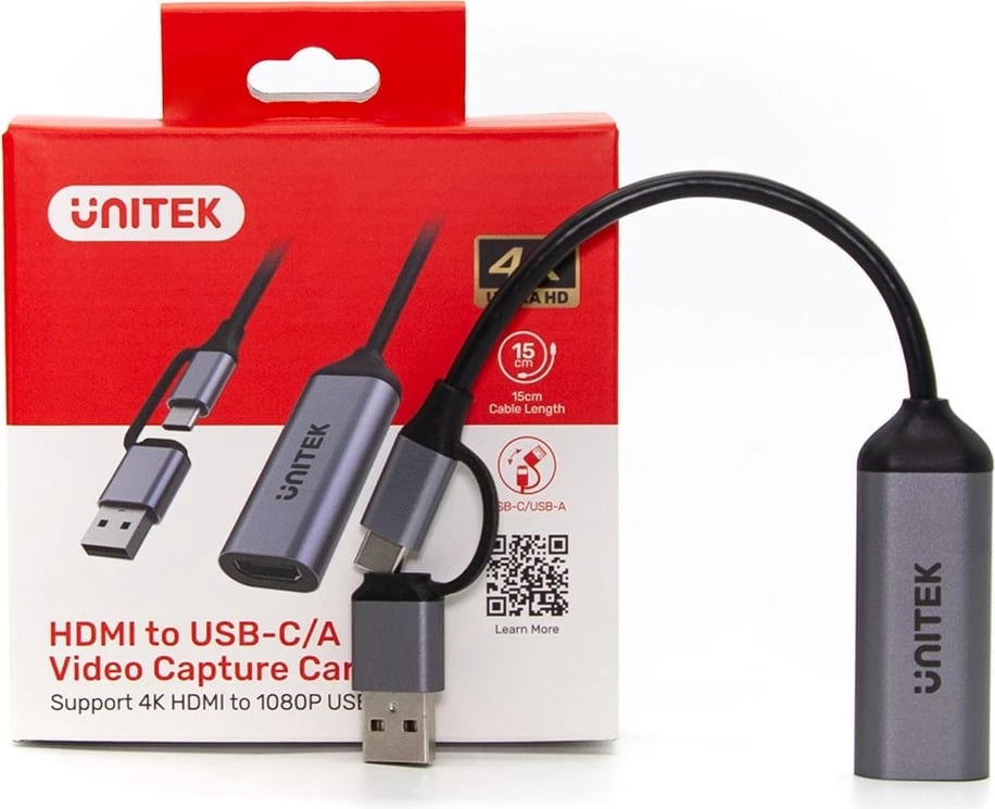 Video grabber Unitek USB-C/A, 4K HDMI 1.4b, Zi