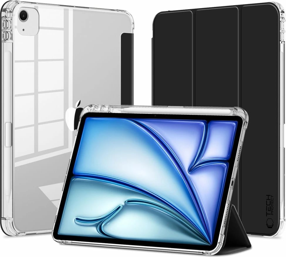 Mbështjellës Tech-Protect SC Pen Hybrid për iPad Air 13" 2024, Transparent/Zi