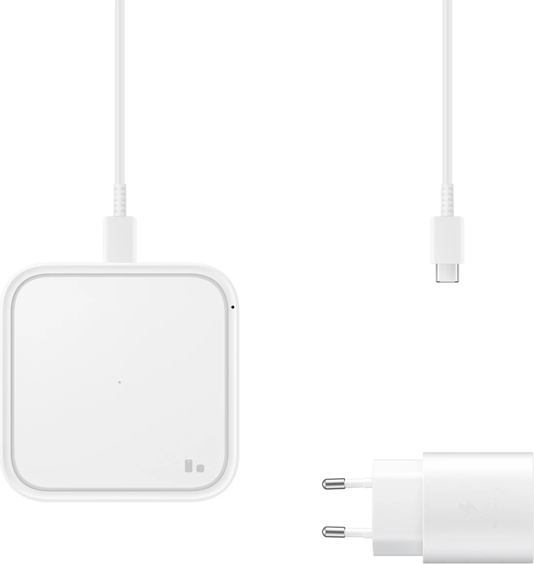 Mbushës wireless Samsung EP-P2400TWEGEU, 15W, me LED, USB-C, i bardhë, me mbushës rryme