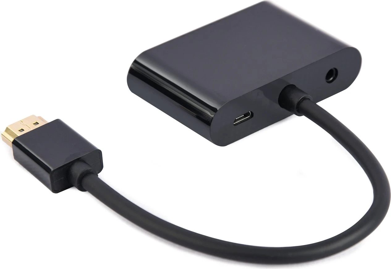 Pështatës Gembird HDMI to HDMI,VGA, i zi 