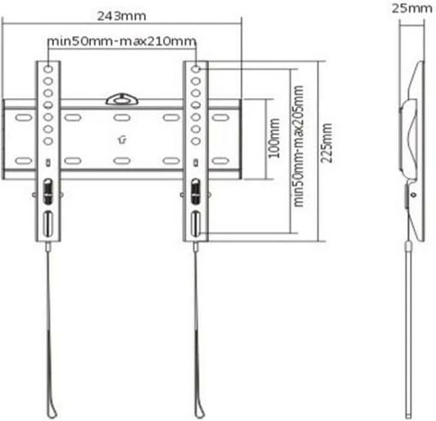 Mbajtës muri për TV Gembird WM-42F-01, 23-42 inç, 30 kg, i zi