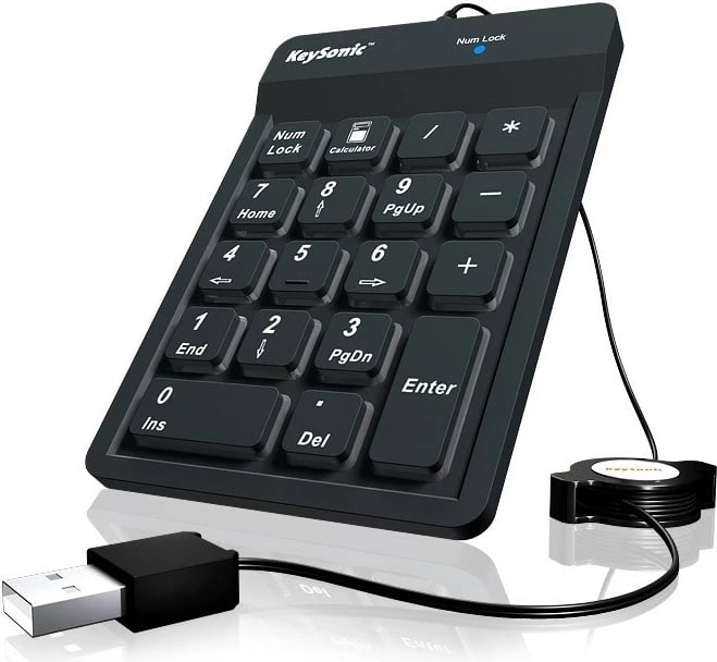 Tastierë numerike Keysonic ACK-118BK2, me kabllo, IP64, e zezë