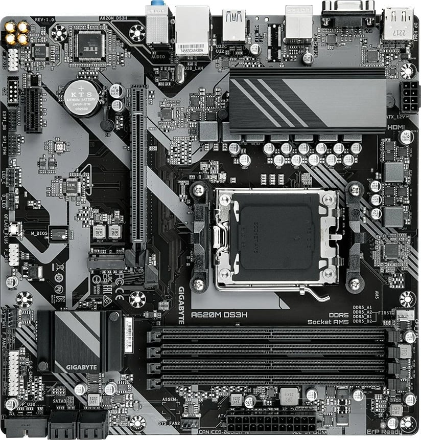 Pllakë amë Gigabyte A620M DS3H, Socket AM5, DDR5, micro ATX
