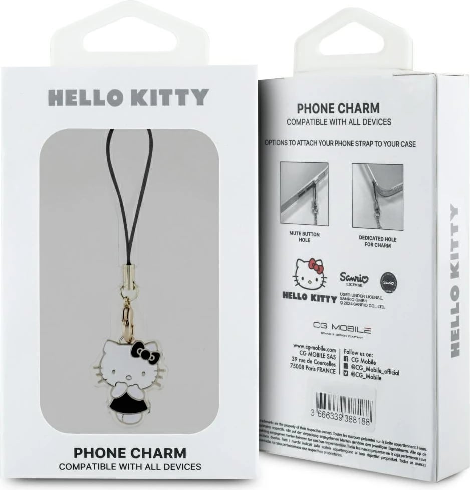Varëse Hello Kitty Charm Kitty Cute, metal, e zezë