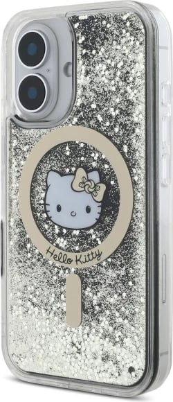 Mbështjellës Hello Kitty Liquid Glitter Fever MagSafe për iPhone 16, Gold