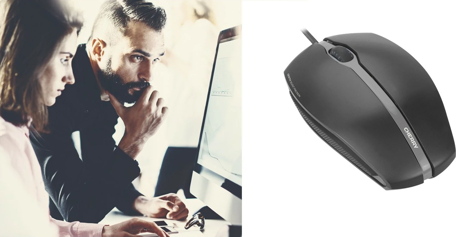 Maus Cherry GENTIX SILENT, USB, 1000 DPI, i zi
