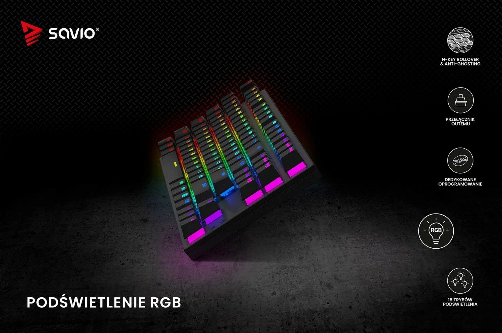 Tastierë mekanike Savio Tempest X2, Outemu Red, RGB, me kabllo, e zezë