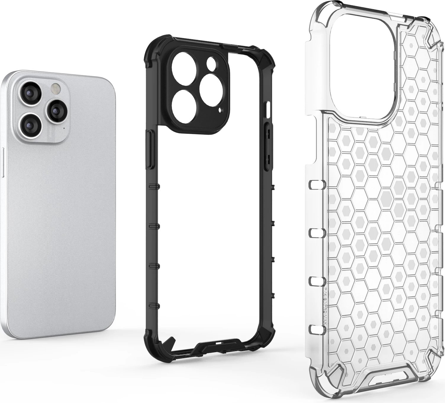 Mbështjellës Hurtel Honeycomb për iPhone 14 Pro Max, i zi Mbështjellës Hurtel Honeycomb për iPhone 14 Pro Max, i zi
