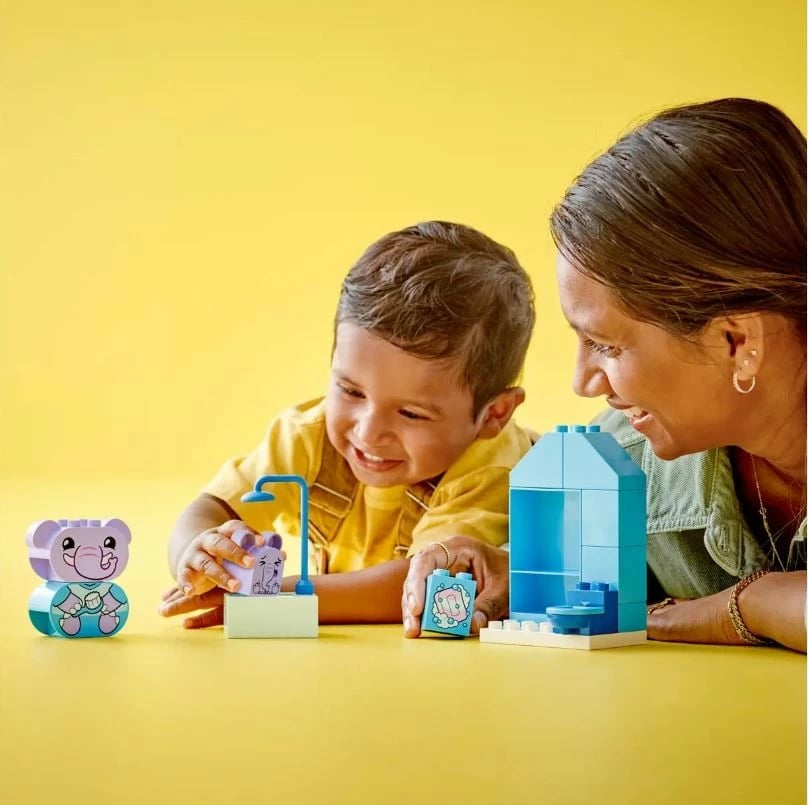 Set lodrash LEGO DUPLO 10413 Daily Activities Bath, 15 pjesë, plastikë, për fëmijë, shumëngjyrësh