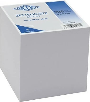 Bllok shënimesh WEDO 270 26500, 700 fletë, 90x90mm, e bardhë