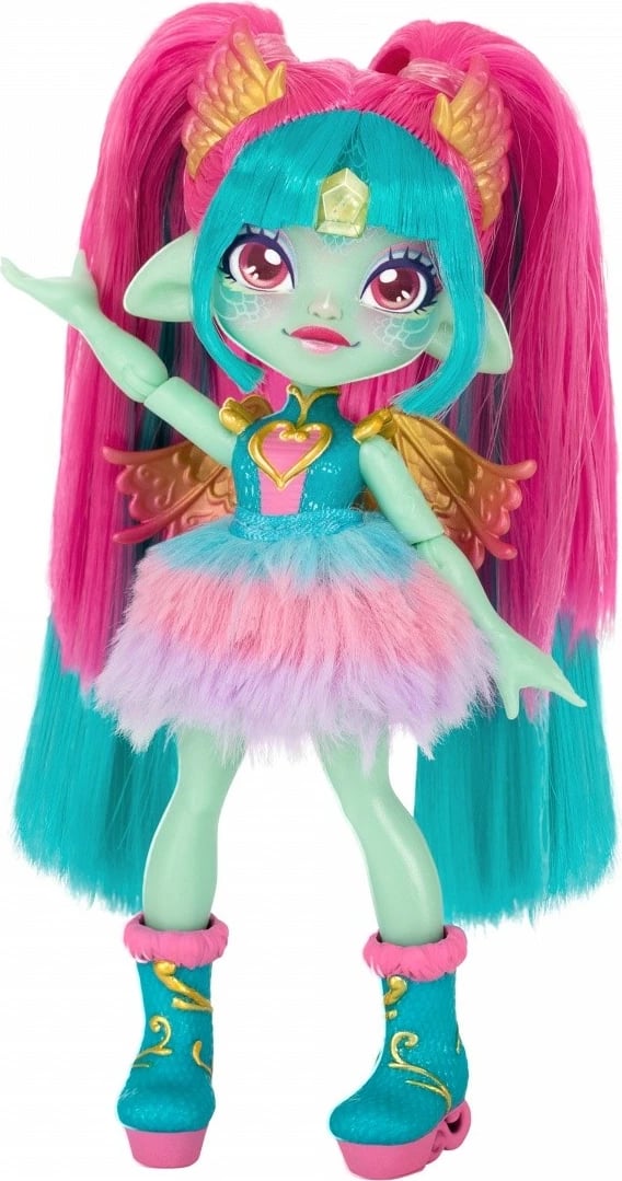 Kukull magjike Pixlings Dragoness Turquoise, Tm Toys, 16 cm, me shishe speciale, për vajza