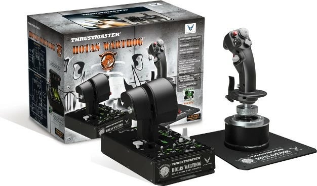 Joystick Thrustmaster Hotas Warthog, për PC, me kabllo, i zi/argjendtë, set