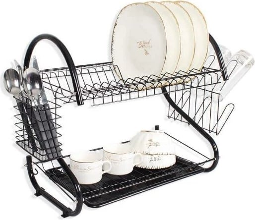 Raft tharës për enë Maestro MR-1025, metal, i zi