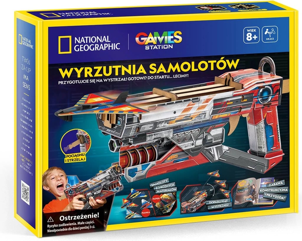 Puzzle 3D Cubic Fun National Geographic Airplane Launcher, për fëmijë, Shkumë