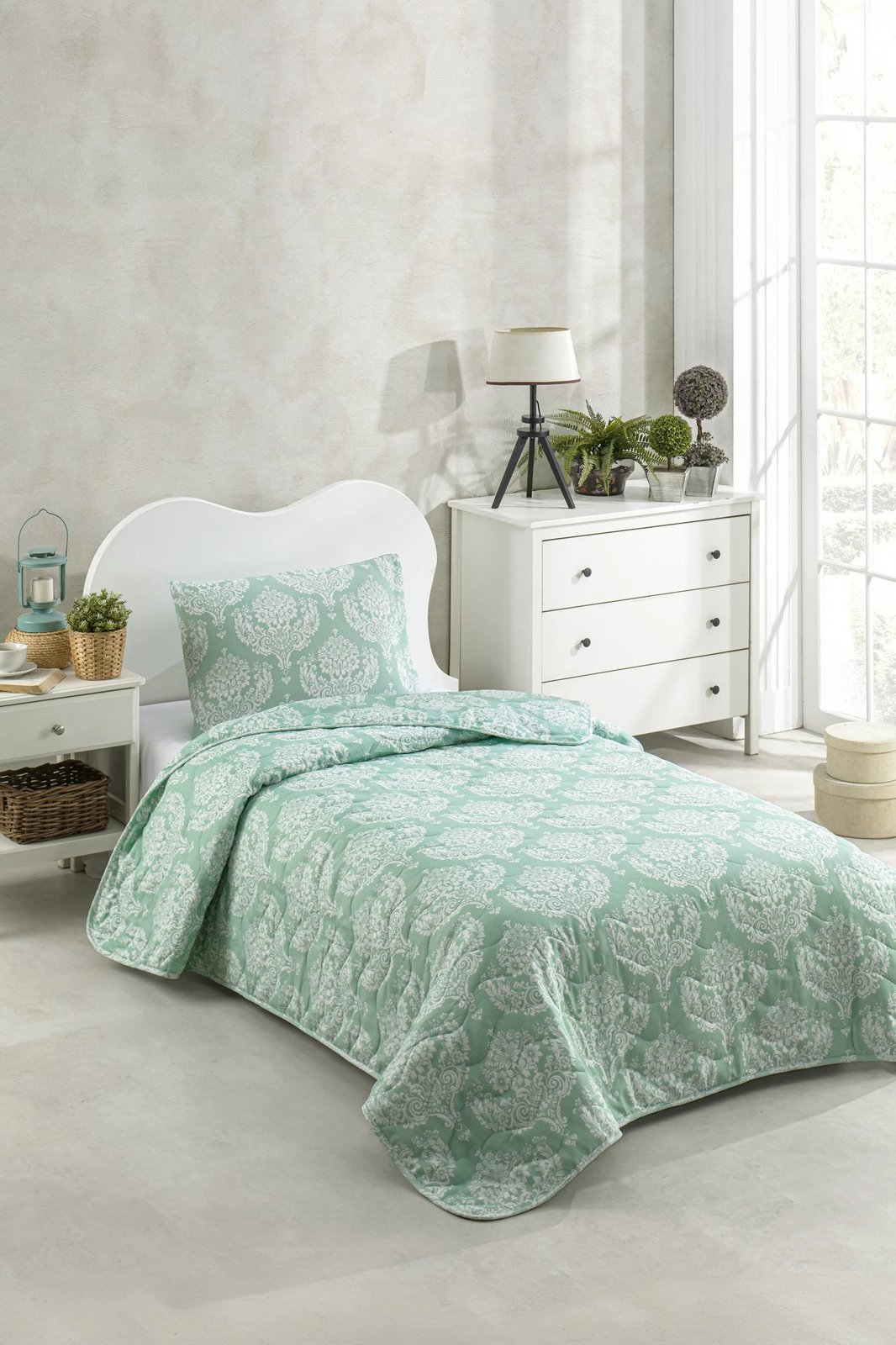 Jorgan i vetëm L'essentiel, ngjyrë ujë e gjelbër