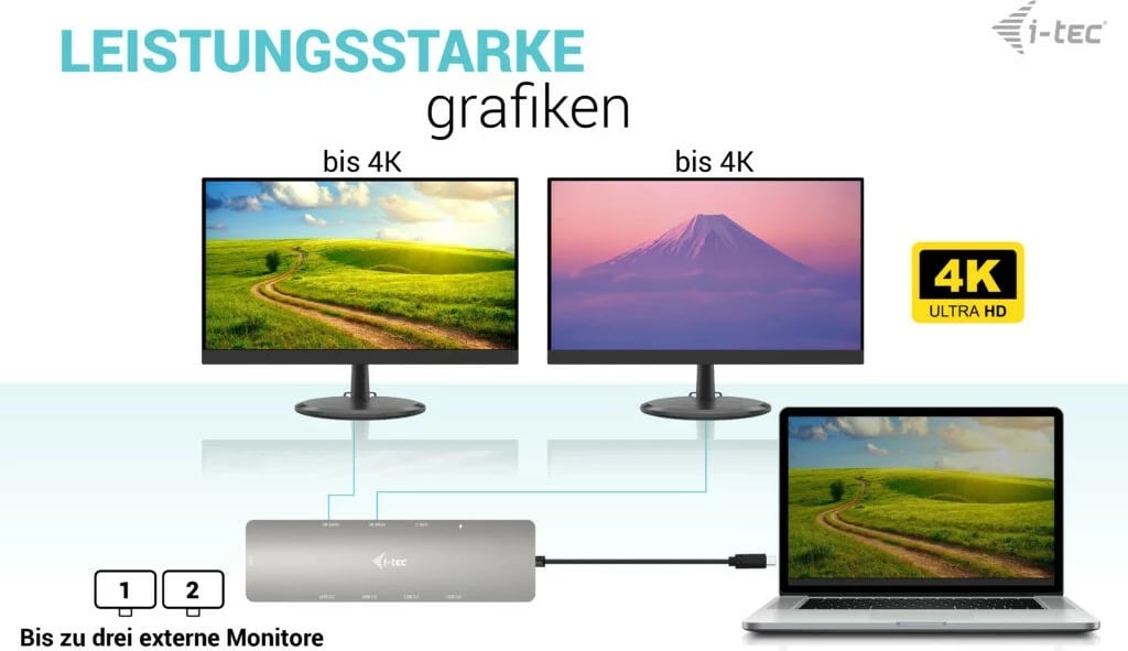 Docking station I-Tec USB-C Metal Nano, 2x HDMI, Power Delivery 100W, argjendtë