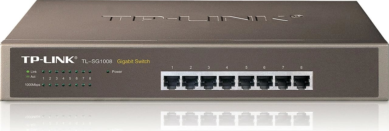 Switch TP-LINK TL-SG1008, 8 porta, Gigabit, për rack/desktop, i zi