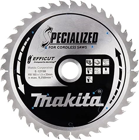 Disk sharrë rrethore Makita E-12158, 16.5 cm, 40 dhëmbë, për dru
