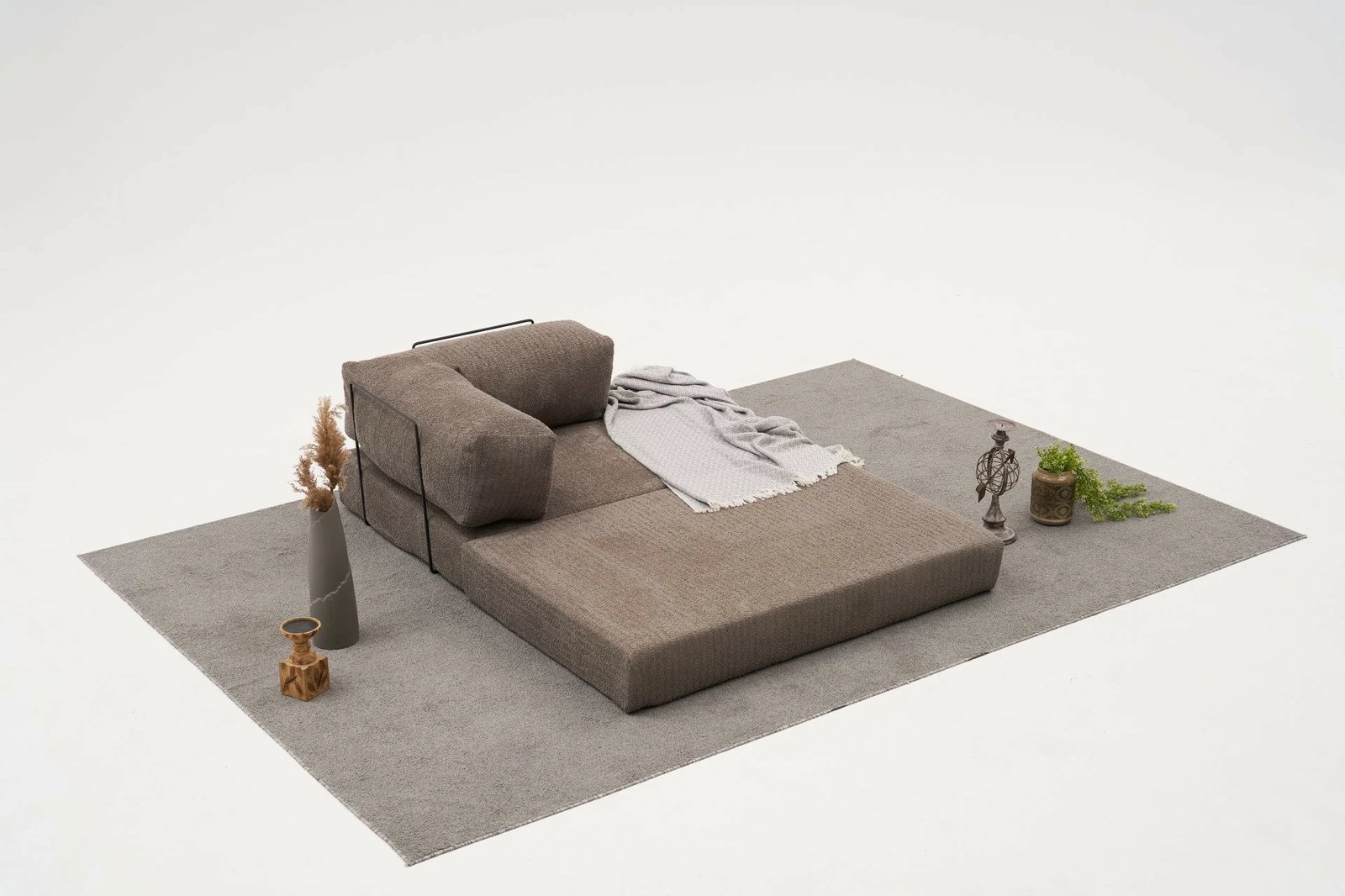 Këndare Comfort, stof 100% chenille, ngjyrë gri, Atelier del Sofa