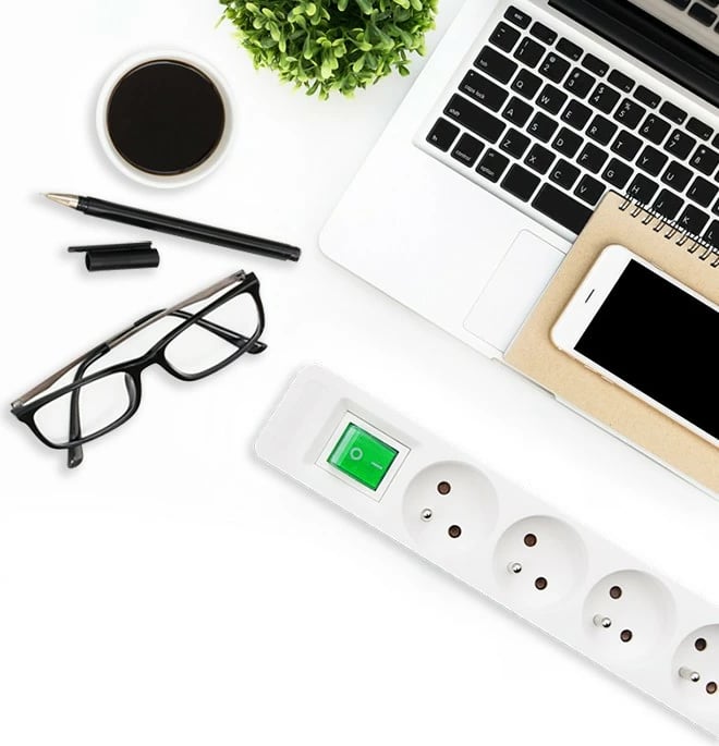 Kasë Qoltec 50288 me 4 dalje, 1.8m, Bardhë-Gri