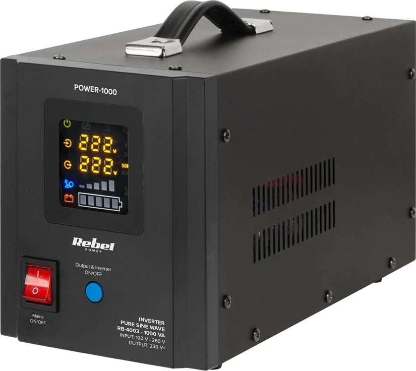 UPS Rebel POWER-1000, 1000VA/700W, valë e pastër, funksion karikimi