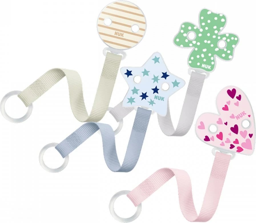 Rrip kapëse biberoni, NUK, me unazë silikoni dhe kapëse me hapje me një dorë, jeshile