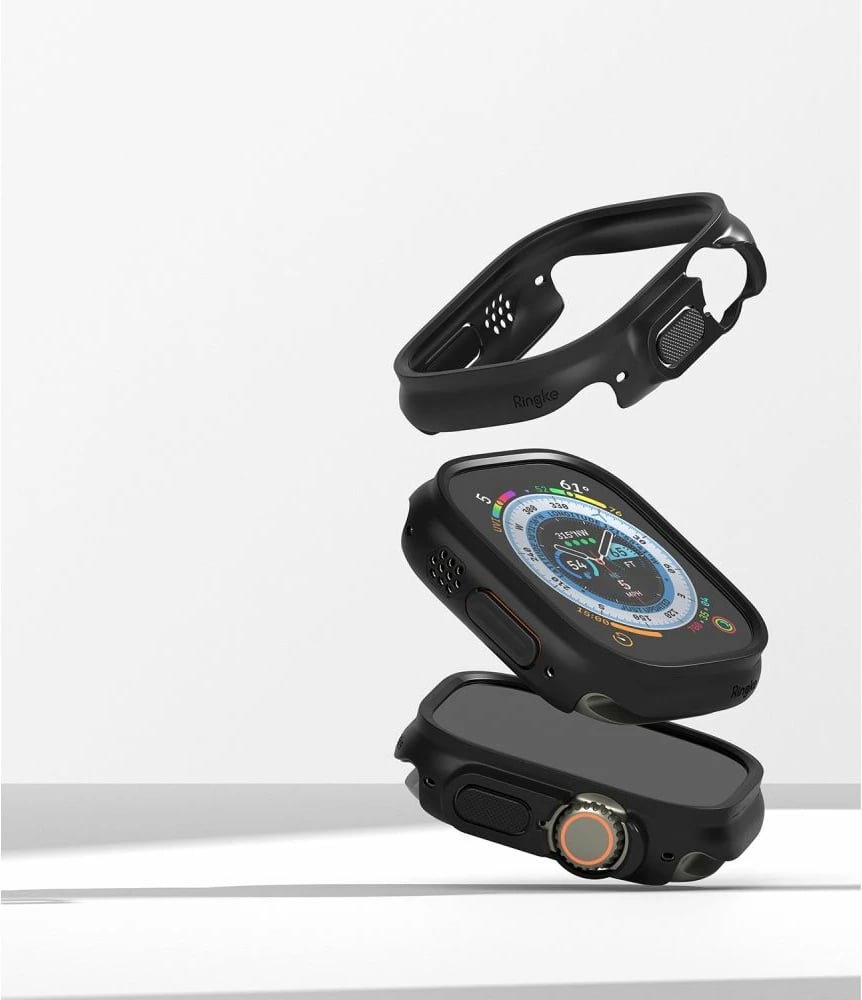 Mbështjellës Ringke Slim për Apple Watch Ultra 1/2 (49mm), 2 copë, Transparent dhe Mat Zi