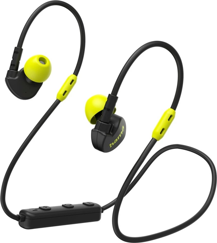 Kufje wireless Hama Freedom Athletics II me mikrofon, Bluetooth 5.3, të zeza/verdha