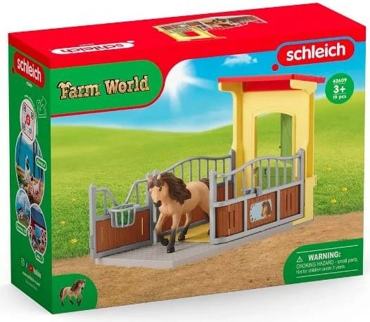 Set lodër Schleich Farm World, boksi me kalë islandez, 42609