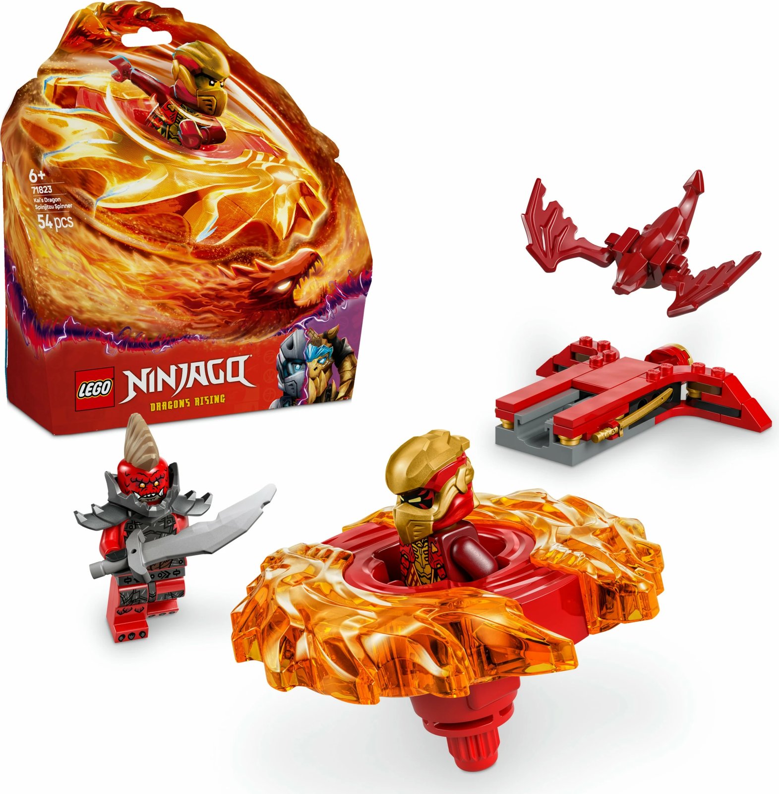 Set ndërtimi LEGO Ninjago 71823 Kais Drachen-Spinjitzu-Spinner, 54 pjesë, multikolor
