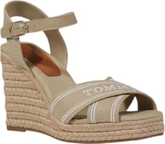 Këpucë zeppe për femra Tommy Hilfiger Jeans, bezhë