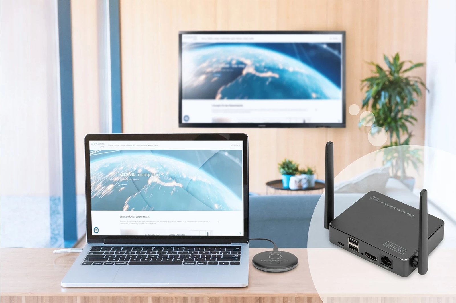 Sistem bashkëpunimi pa tela DIGITUS Click & Present Pro, Alumin