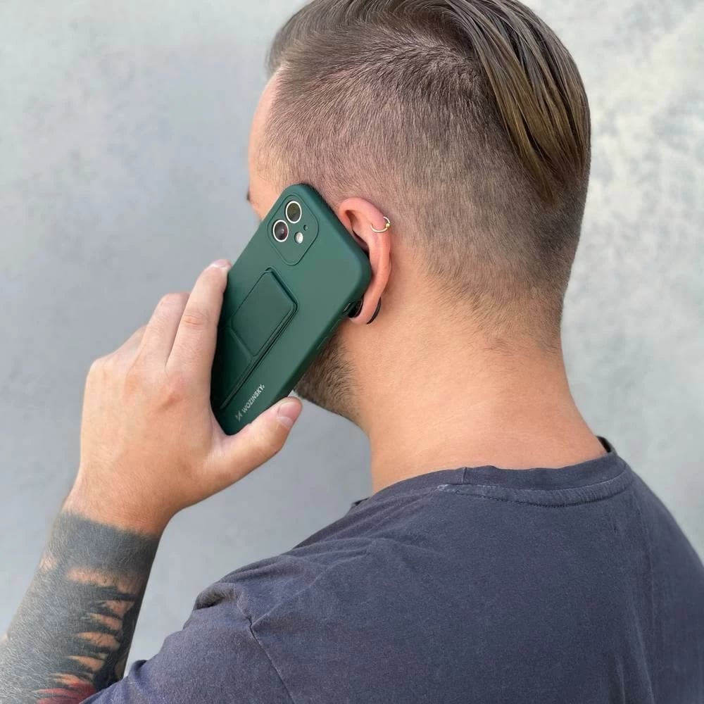 Mbështjellës Wozinsky Kickstand Case për iPhone 12 Pro, silikon, gri