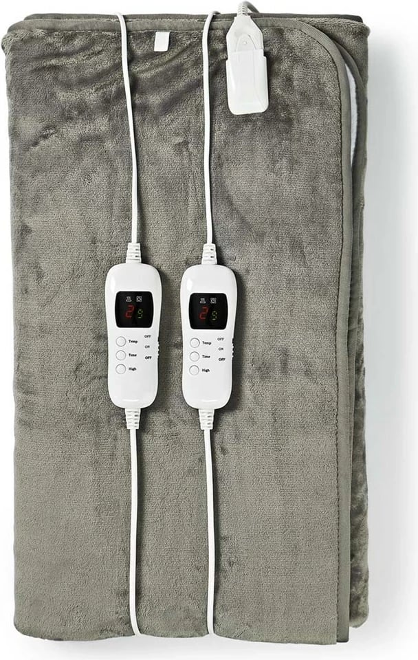 Batanije elektrike Nedis PEBL130CWT2, për 2 persona, 120 W, Fleece/Poliester, Gri