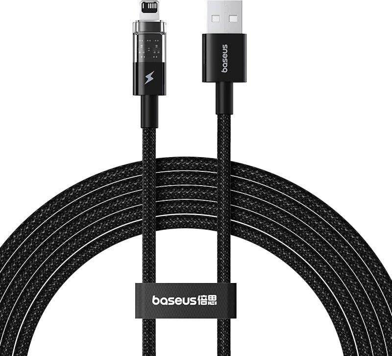 Kabllo karikimi Baseus Gem USB në IP 2.4A, 2 m, E zezë