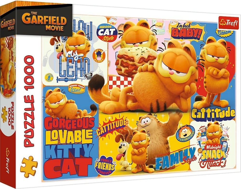 Puzzle 1000 pjesë Trefl Garfield Adventure Elements, 68.3x48 cm