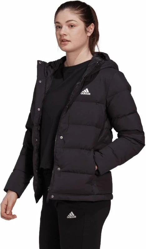 Jakne me kapuç për femra adidas, të zeza