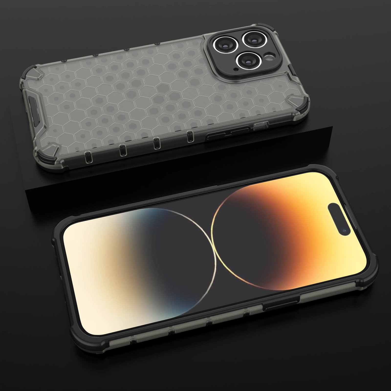 Mbështjellës Hurtel Honeycomb për iPhone 14 Pro Max, i zi Mbështjellës Hurtel Honeycomb për iPhone 14 Pro Max, i zi