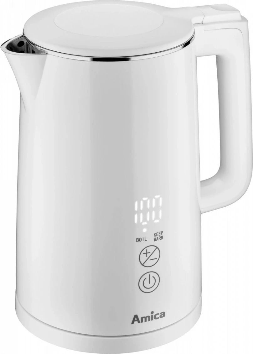 Çajnik elektrik Amica KF 6011, 1.5L, panel me prekje, bardhë