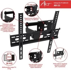 Mbajtëse për televizor ART AR-53, 22-55", e zezë 