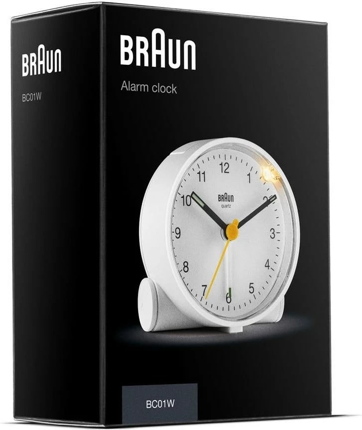 Alarm Braun BC01W, quartz, analog, bardhë