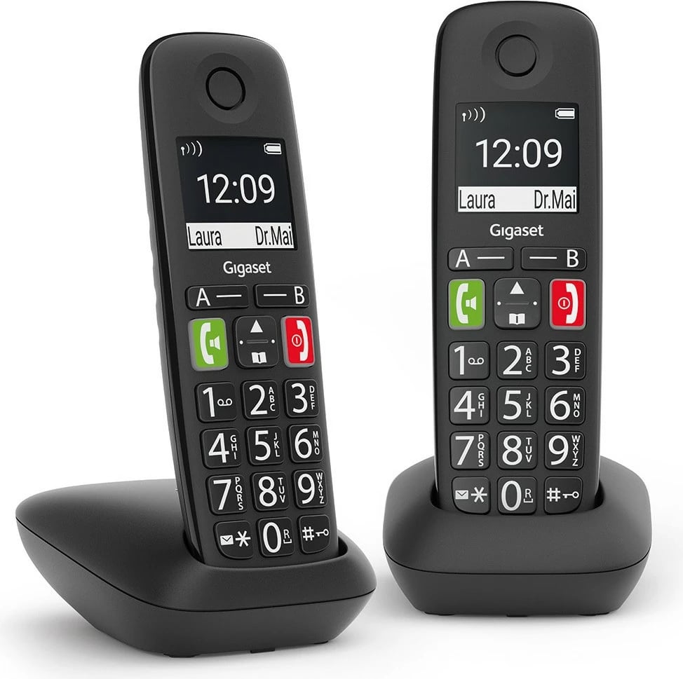 Telefon Gigaset E290 Duo, E zezë, 5.08 cm (2")