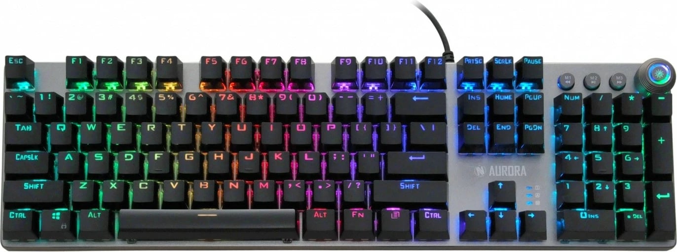 Tastierë mekanike gaming iBOX Aurora K-4, RGB, me kabllo, Titanium