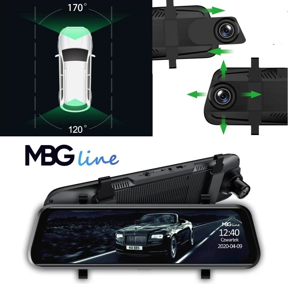 Pasqyrë regjistruese MBG Line HS900 Pro, Quad HD, e zezë