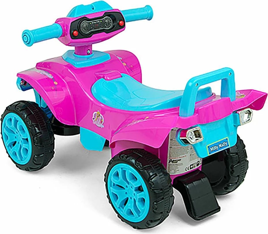 Katërçikël lodër me shtyrje, Milly Mally, Monster, me drita dhe tinguj, 12m+, ngarkesë 25 kg, rozë