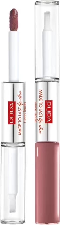 Buzëkuq i lëngshëm dhe gloss Pupa Milano Made To Last Lip Duo 010, 2x4ml