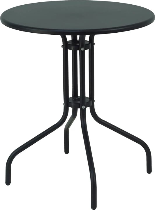 Tavolinë me karrige Sussie-Vergo, të zeza, D60x70cm